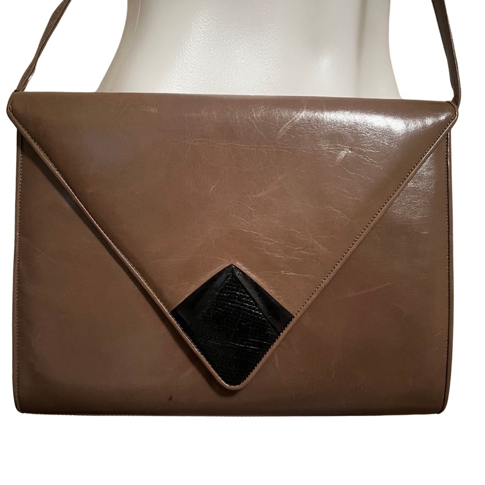 Vintage Italian Leather Envelope Convertible Bag